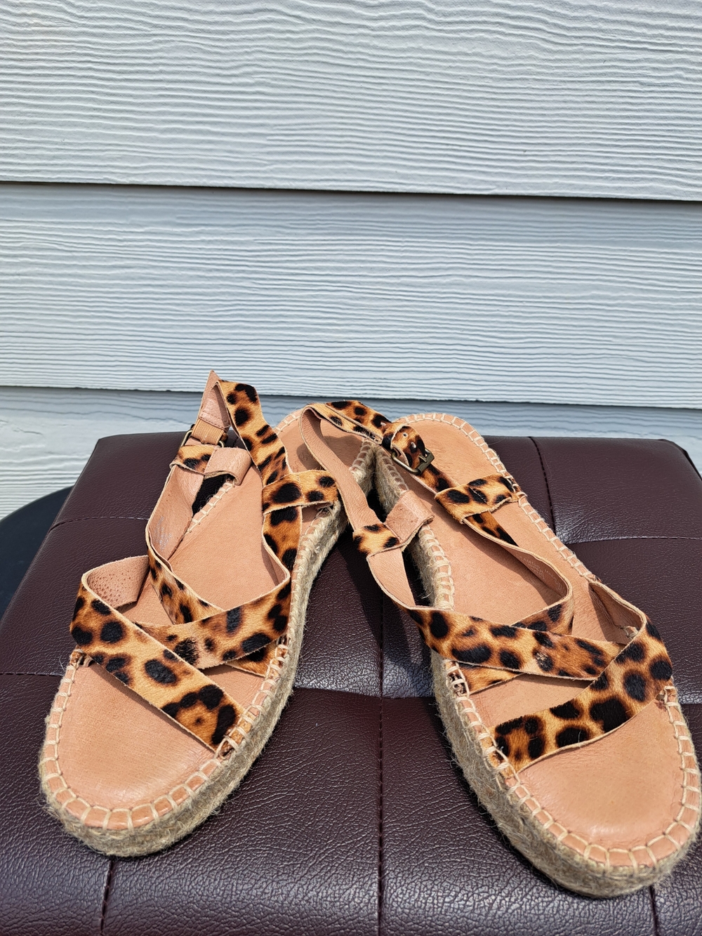 Madewell Leopard Print Espadrille Sandals - Women, Size 10